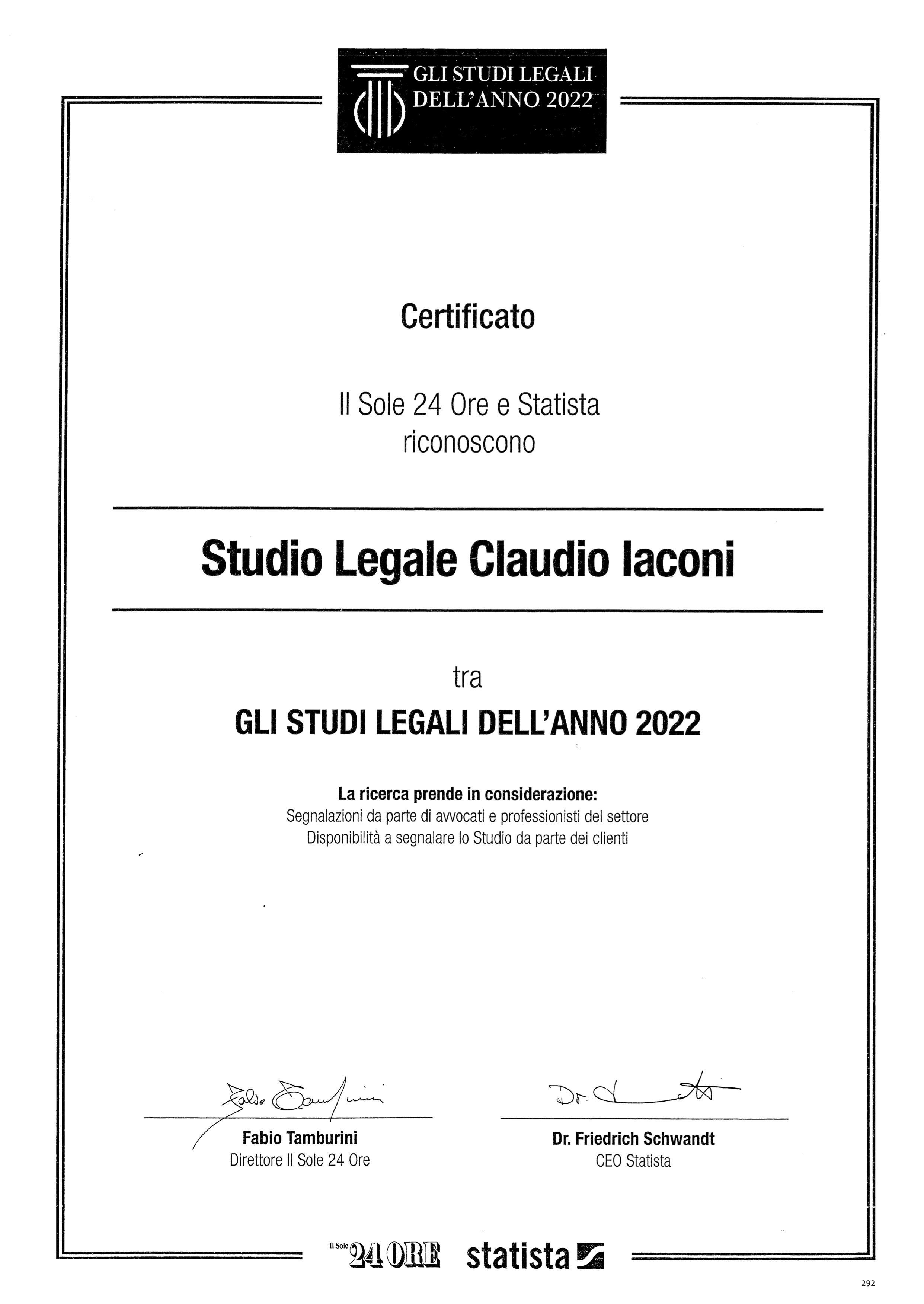 Studio Legale dell'anno 2022